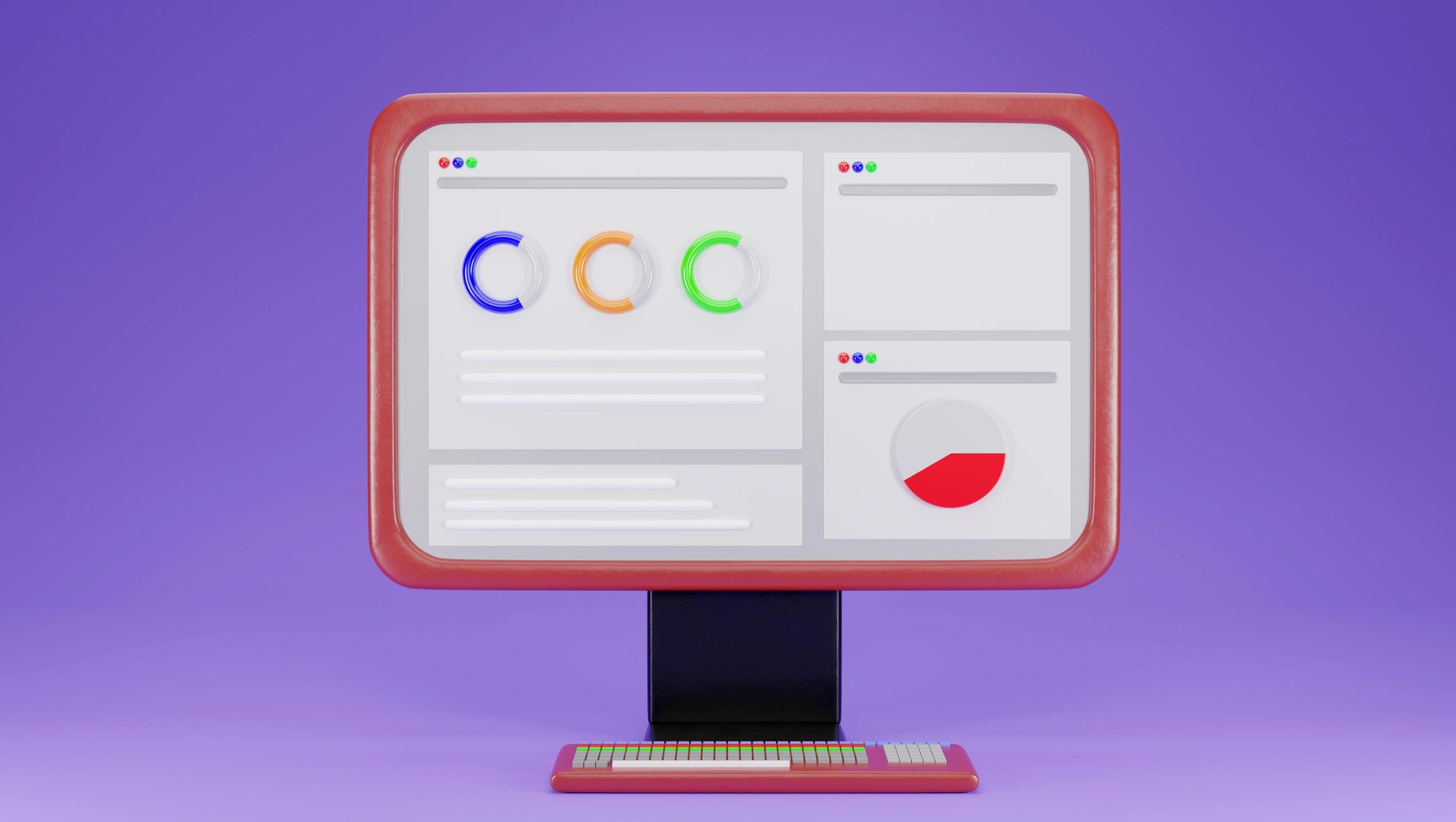 Illustration of a computer screen representing a domain management dashboard