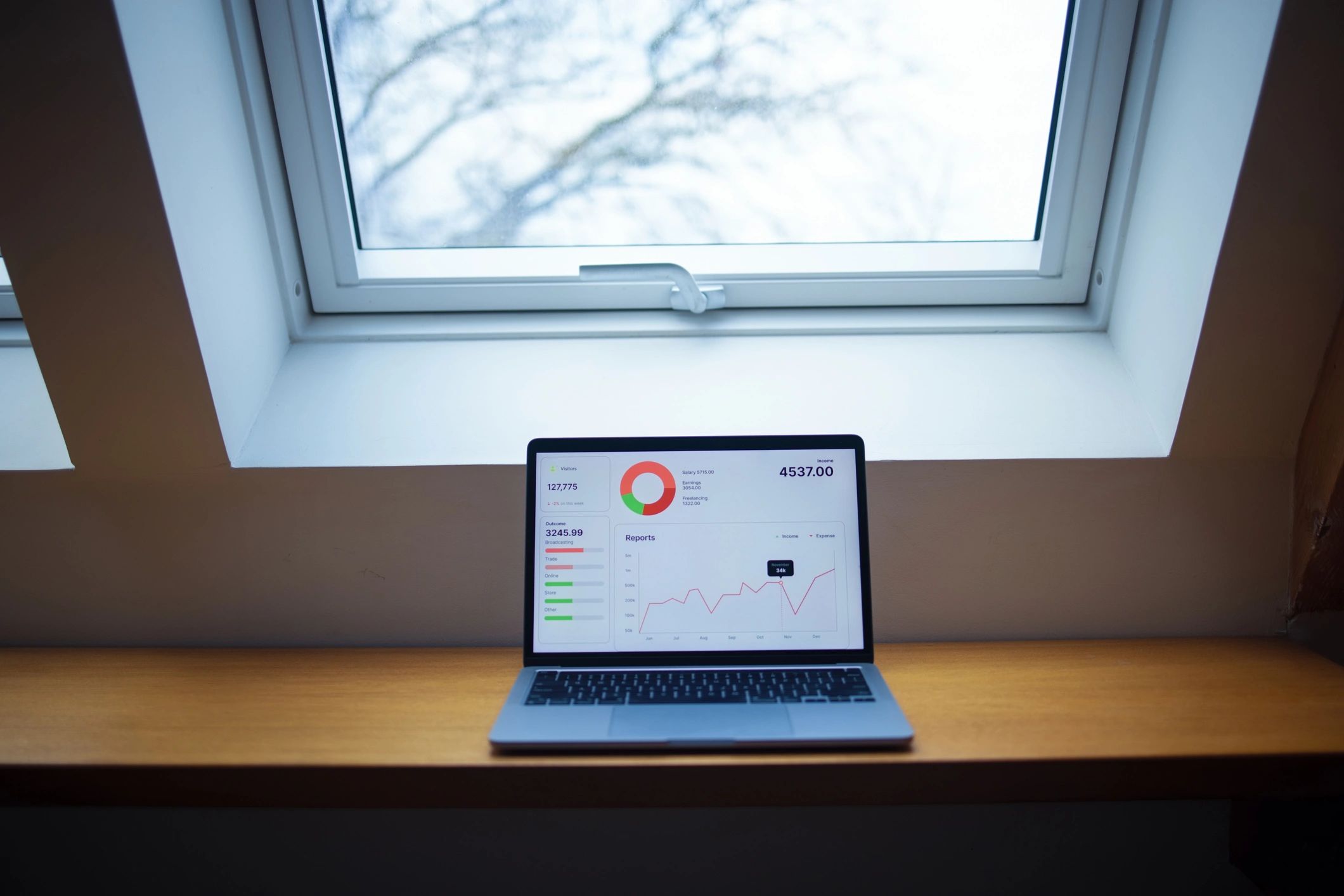 Laptop showing an analytics dashboard, representing domain transfer progress